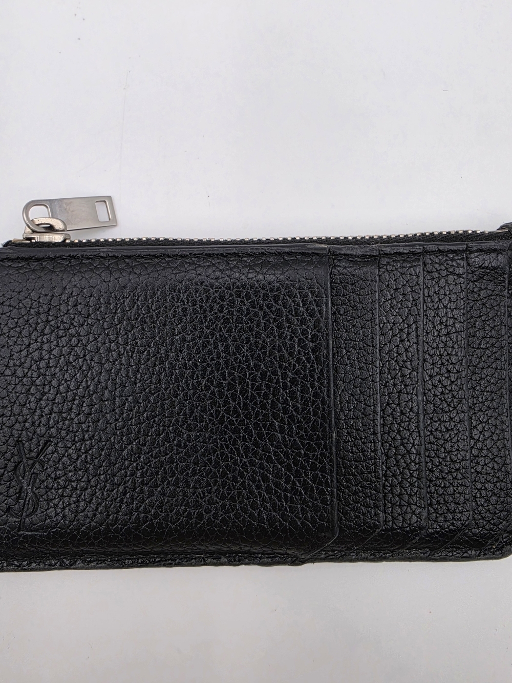 Yves Saint Laurent Black Leather Card Holder Pouch. Authentic.!!!